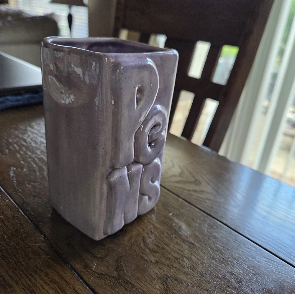 70s Styling Pottery Purple Pen/pencil Holder